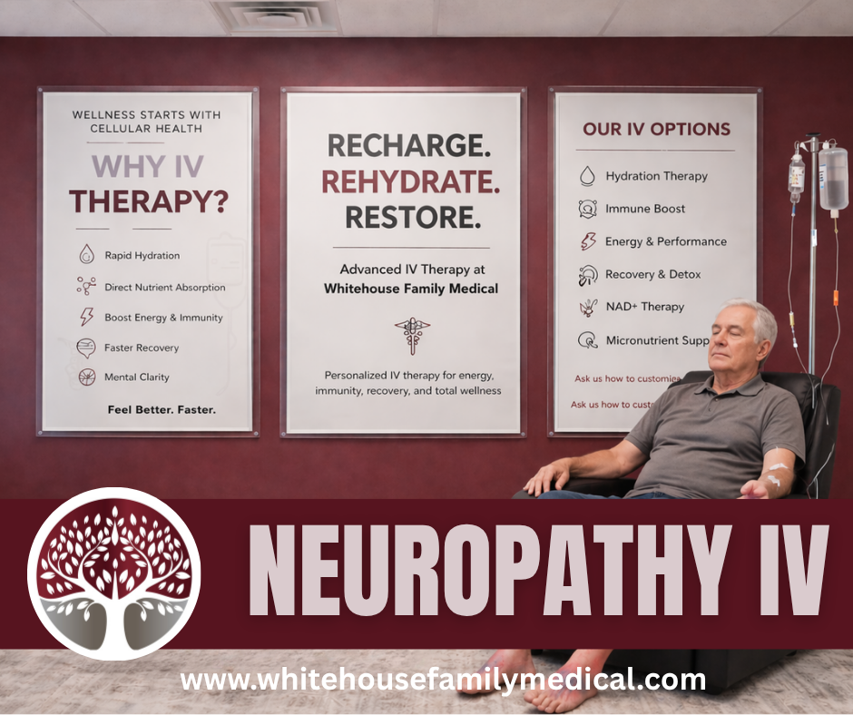 Neuropathy IV treatment for older adult improving circulation and nerve health Whitehouse Texas